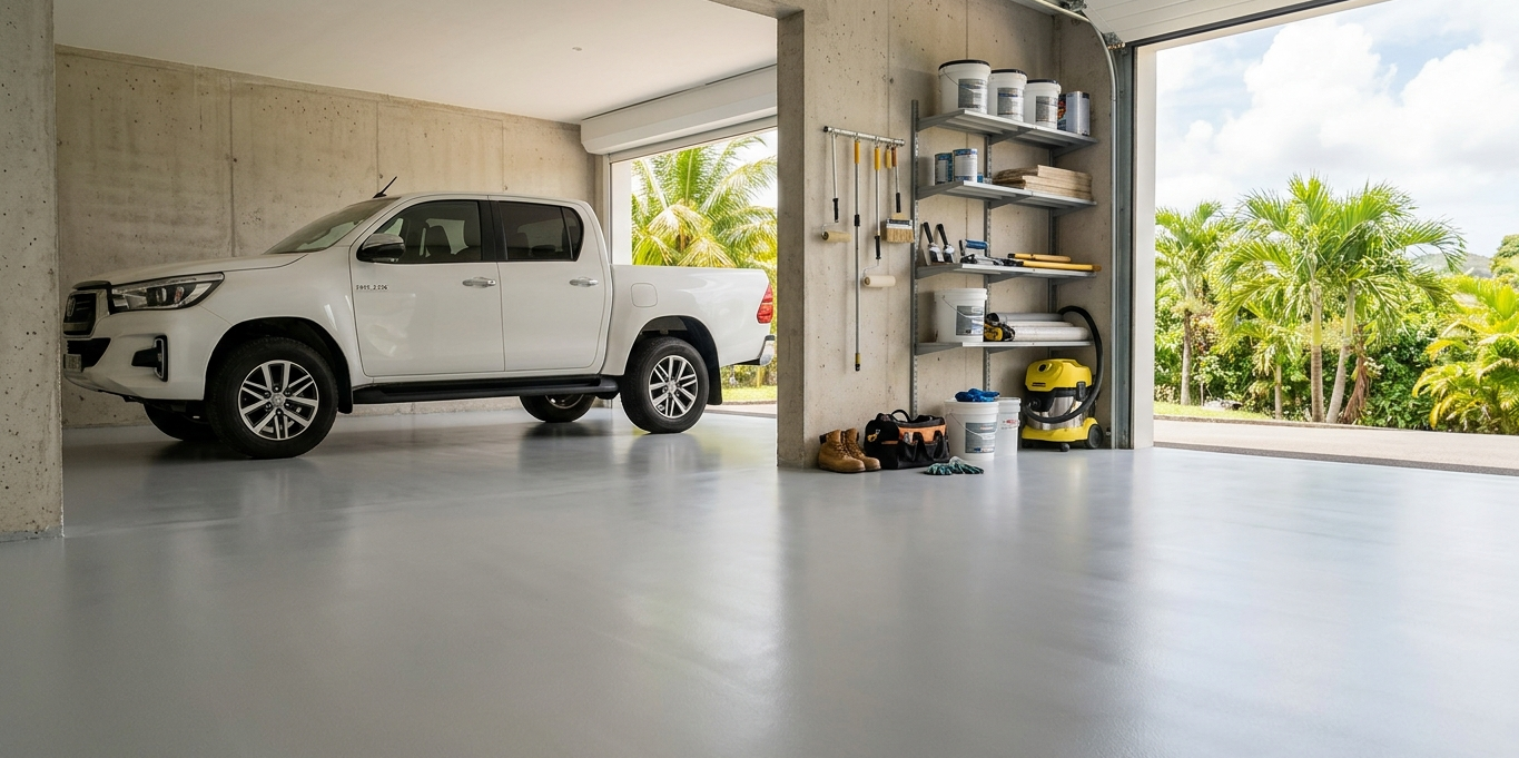 Garage professionnel sol résine
